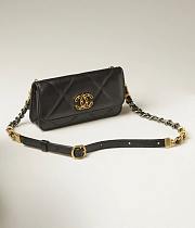 Chanel 19 Belt Phone Holder Lambskin In Black 10 × 17 × 4 cm  - 4