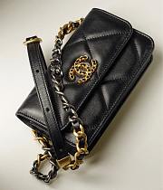 Chanel 19 Belt Phone Holder Lambskin In Black 10 × 17 × 4 cm  - 2