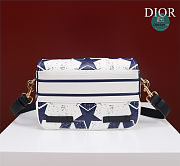 Dior Diorcamp Bag Oblique Embroidery Star In White/Blue 23 x 15 x 8 cm - 6