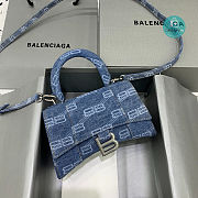 Colestore Balenciaga Hourglass Cotton Canvas Top  Handle bag In Blue 19x8x11cm - 1