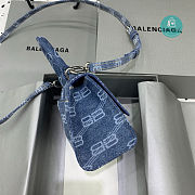 Colestore Balenciaga Hourglass Cotton Canvas Top  Handle bag In Blue 19x8x11cm - 4
