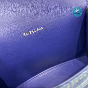 Colestore Balenciaga Hourglass Cotton Canvas Top  Handle bag In Blue 19x8x11cm - 3
