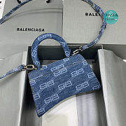 Colestore Balenciaga Hourglass Cotton Canvas Top  Handle bag In Blue 19x8x11cm - 6