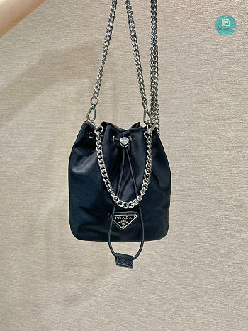 Prada Mini Bucket Bag In Black 12x14.5x7.5cm