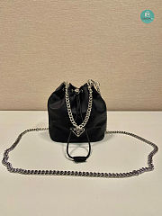 Prada Mini Bucket Bag In Black 12x14.5x7.5cm - 3
