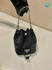 Prada Mini Bucket Bag In Black 12x14.5x7.5cm - 2