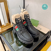 Gucci Women's Ankle Boots with Stripe In Black - 2