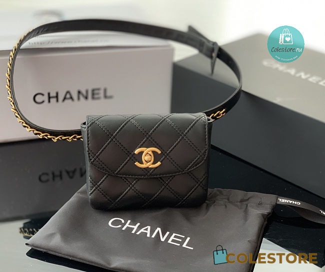Chanel Vintage Belt Bag In Black 15x11cm - 1