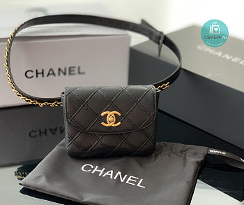 Chanel Vintage Belt Bag In Black 15x11cm