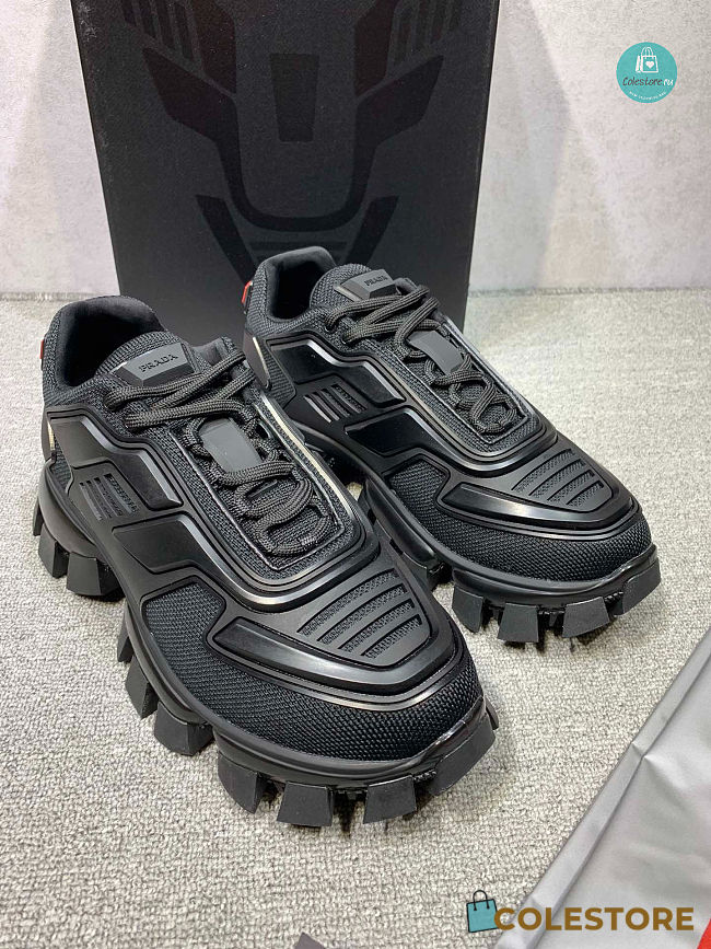 Prada Cloudbust Thunder Sequined Sneakers In Black  - 1