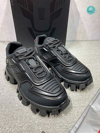 Prada Cloudbust Thunder Sequined Sneakers In Black 