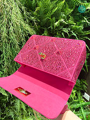 Valentino Garavani - Crystal Embellished Roman Stud Shoulder Bag In Pink  24 x 16 x 8 cm - 3