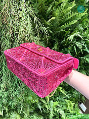Valentino Garavani - Crystal Embellished Roman Stud Shoulder Bag In Pink  24 x 16 x 8 cm - 4