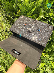 Valentino Garavani - Crystal Embellished Roman Stud Shoulder Bag In Black 24 x 16 x 8 cm - 3