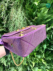 Valentino Garavani - Crystal Embellished Roman Stud Shoulder Bag In Purple 24 x 16 x 8 cm - 5