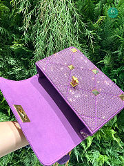 Valentino Garavani - Crystal Embellished Roman Stud Shoulder Bag In Purple 24 x 16 x 8 cm - 2