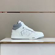 Dior B27 HIGH-TOP Sneaker White and Gray Smooth Calfskin  - 5