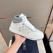 Dior B27 HIGH-TOP Sneaker White and Gray Smooth Calfskin  - 3