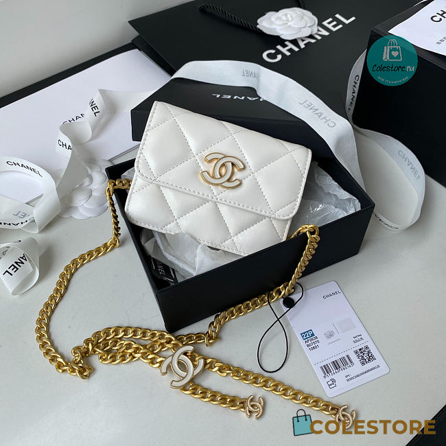Chanel Clutch With Chain Lambskin White 11 × 15.5 × 4.5 cm  - 1