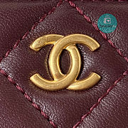 Chanel Small Classic Box On Chain Lambskin Dark Red 11x8.5x7cm - 5