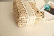 Dior Medium Lady Dior Natural Wicker And Latte Oblique Jacquard 24x20x11cm  - 5