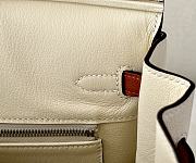 Hermes Birkin 25 Handbag with Pocket In White 25x20x13cm  - 4