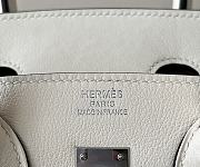 Hermes Birkin 25 Handbag with Pocket In White 25x20x13cm  - 3