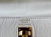 Hermes Kelly Inner Stitch Handbag In White Swift Leather Satchel 25x17x7cm - 6