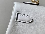 Hermes Kelly Inner Stitch Handbag In White Swift Leather Satchel 25x17x7cm - 5
