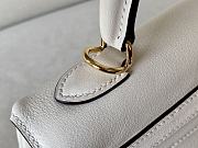 Hermes Kelly Inner Stitch Handbag In White Swift Leather Satchel 25x17x7cm - 3