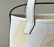Hermes Cabas H en Biais 27 Shoulder Handbag Ecru Framboise Toile H Swift Leather 27x24.5x8.5cm - 5