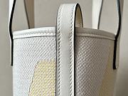 Hermes Cabas H en Biais 27 Shoulder Handbag Ecru Framboise Toile H Swift Leather 27x24.5x8.5cm - 3