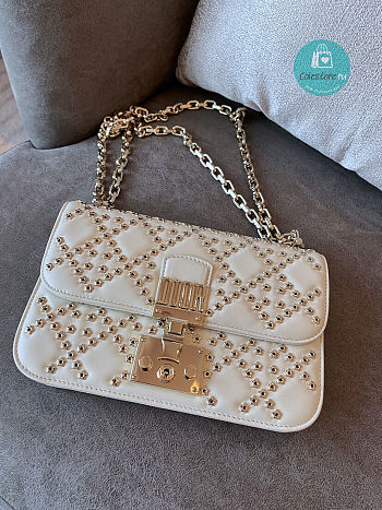 Small Dior Addict Bag Denim Blue Lucky Star Cannage Lambskin  21cm