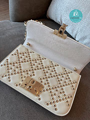 Small Dior Addict Bag Denim Blue Lucky Star Cannage Lambskin  21cm - 4