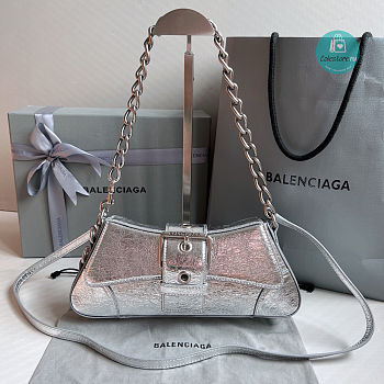 Colestore Balenciaga Small Lindsay Shoulder Bag In Silver 29X13X4.8cm
