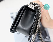 Chanel Small Boy Chanel Handbag Silver Hardware In Black 12x20.5x8.5 cm  - 5