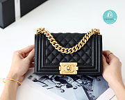 Colestore Chanel Small Boy Chanel Handbag Gold Hardware In Black 12x20.5x8.5 cm  - 5