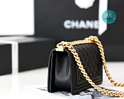 Colestore Chanel Small Boy Chanel Handbag Gold Hardware In Black 12x20.5x8.5 cm  - 3