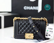 Colestore Chanel Small Boy Chanel Handbag Gold Hardware In Black 12x20.5x8.5 cm  - 2