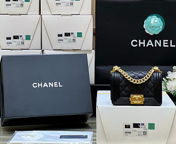 Chanel Le Boy Mini Caviar In Black 15x10x6cm
