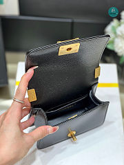 Chanel Le Boy Mini Caviar In Black 15x10x6cm - 6