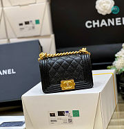 Chanel Le Boy Mini Caviar In Black 15x10x6cm - 3