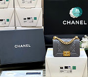 Chanel Le Boy Mini Caviar In Grey 15x10x6cm  - 1