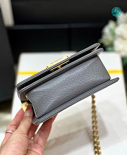 Chanel Le Boy Mini Caviar In Grey 15x10x6cm  - 4