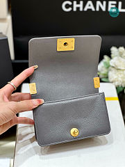 Chanel Le Boy Mini Caviar In Grey 15x10x6cm  - 5