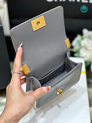 Chanel Le Boy Mini Caviar In Grey 15x10x6cm  - 2