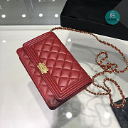 Chanel Boy WOC Red Lambskin 12.3x19.2x3.5cm - 4