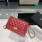 Chanel Boy WOC Red Lambskin 12.3x19.2x3.5cm - 5