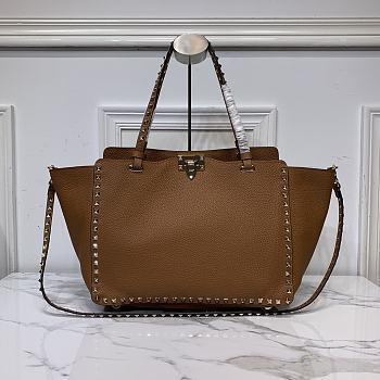 Valentino Garavani Rockstud Medium Brown Tote 32.5x25x12.5cm