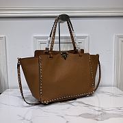 Valentino Garavani Rockstud Medium Brown Tote 32.5x25x12.5cm - 2